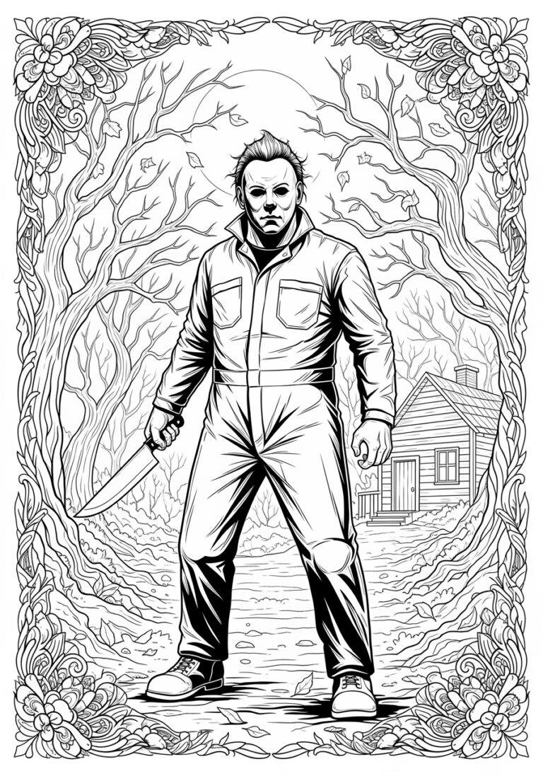 High-resolution Michael Myers PDF Coloring Page High-resolution Michael Myers PDF Coloring Page