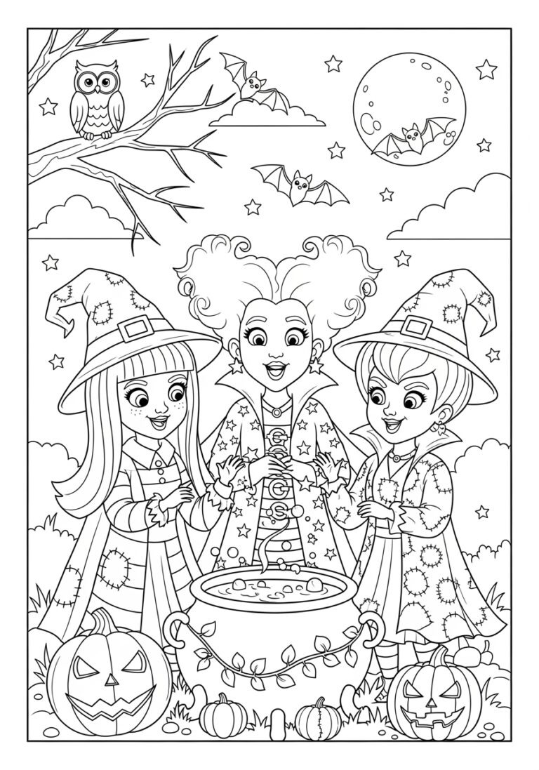 Hocus Pocus Coloring Page for Kids Hocus Pocus Coloring Page for Kids