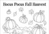 Hocus Pocus Fall Harvest Pumpkins and Leaves Color…
