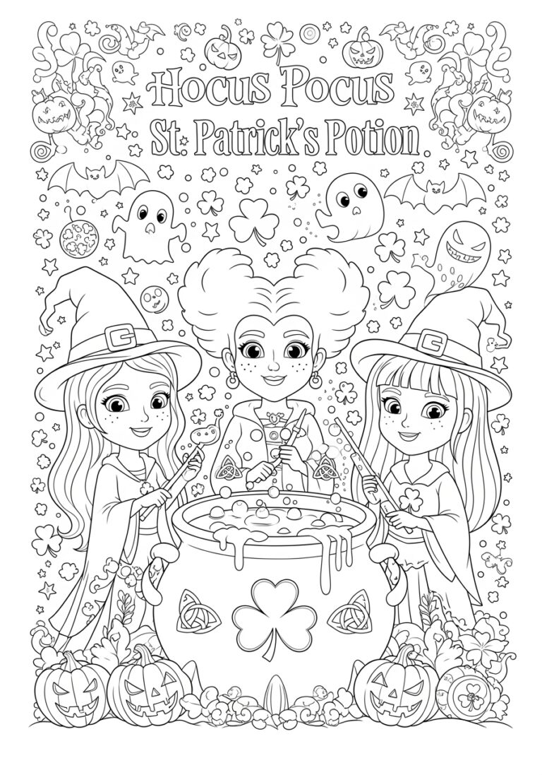 Hocus Pocus St. Patrick’s Shamrock Potion Coloring… Hocus Pocus St. Patrick’s Shamrock Potion Coloring…