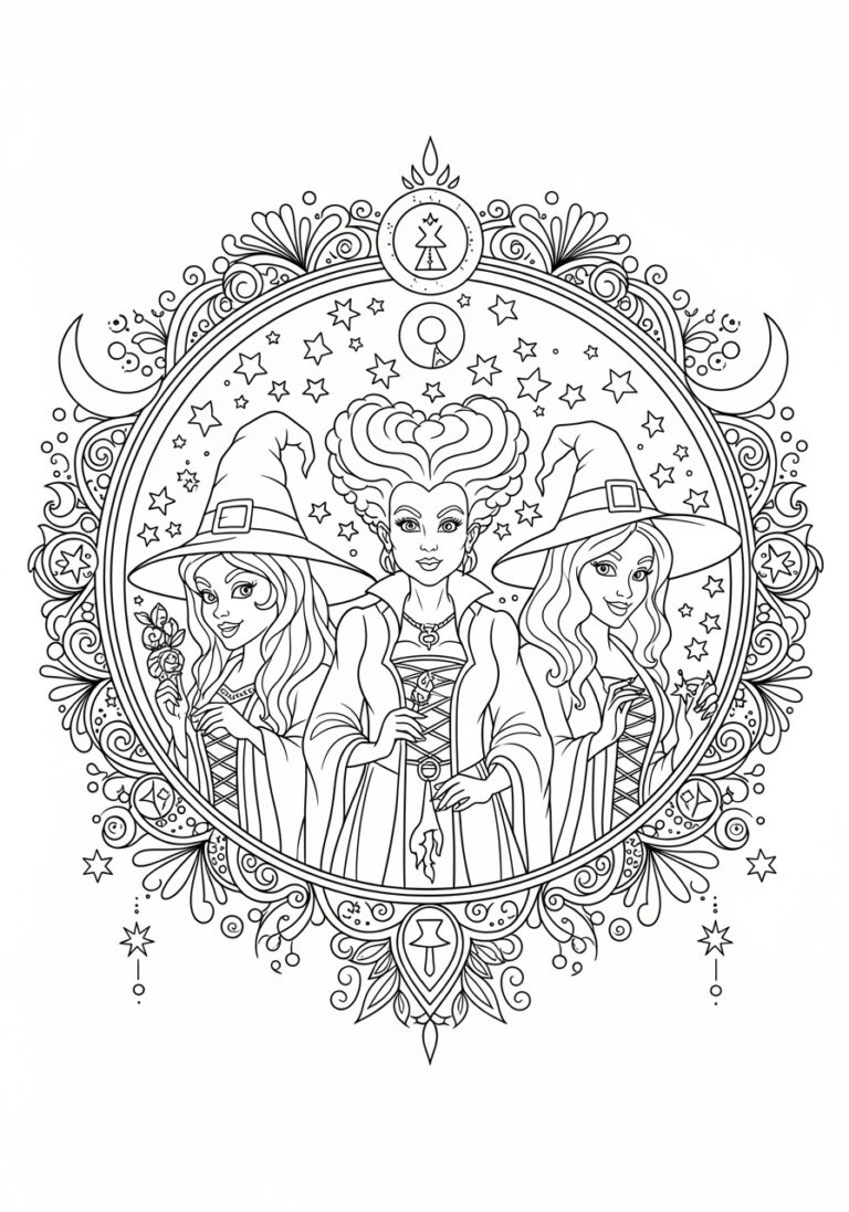 Hocus Pocus Witch Silhouette Easy Outline Coloring… Hocus Pocus Witch Silhouette Easy Outline Coloring…