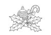 Holly and Berry Ornament Coloring Page
