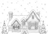 House with Christmas Lights Coloring Page