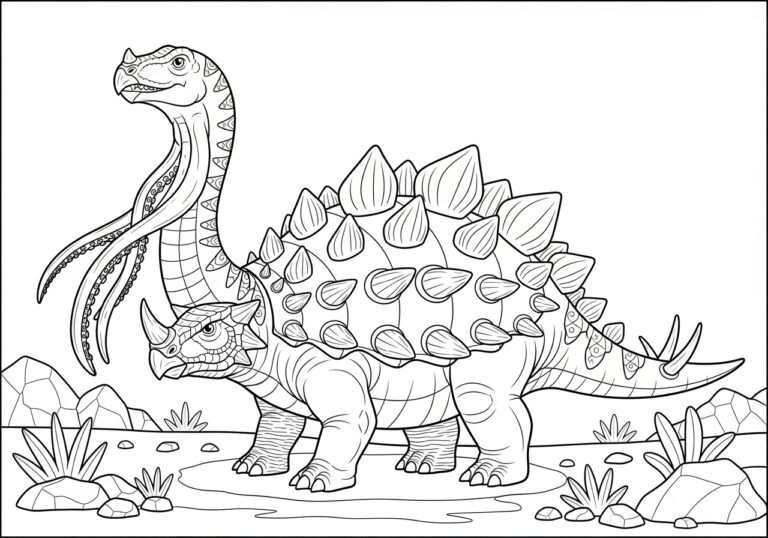 Hybrid Dinosaur Coloring Page to Print Out and Color