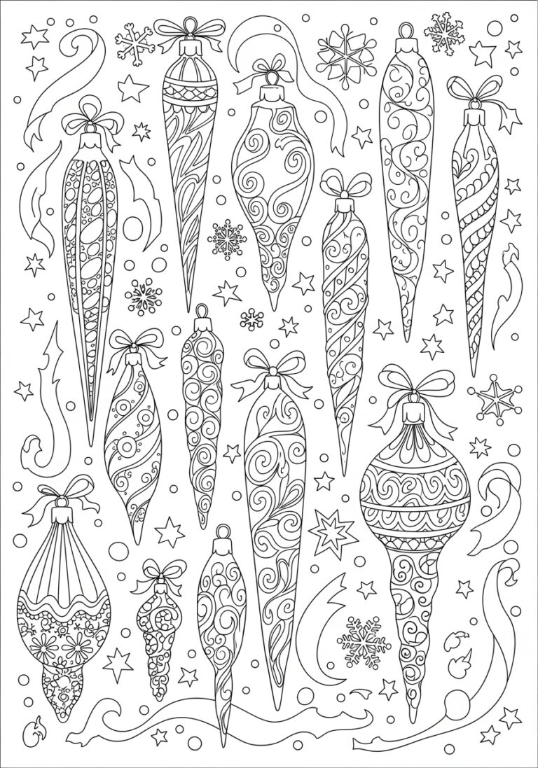 Icicle Glass Ornament Coloring Page