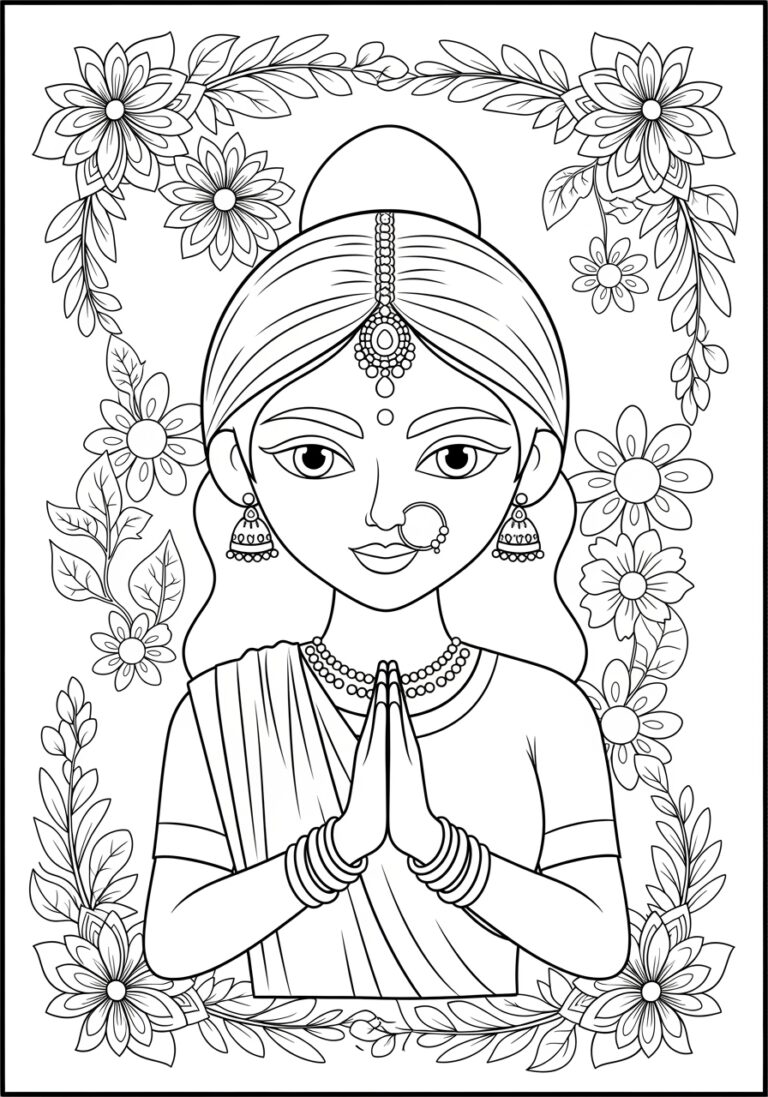 Indian Princess Coloring Page Indian Princess Coloring Page