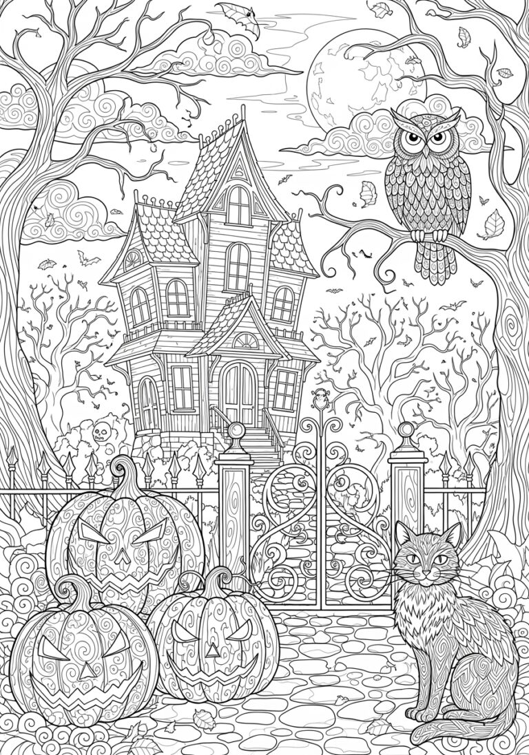 Intricate Halloween Coloring Page