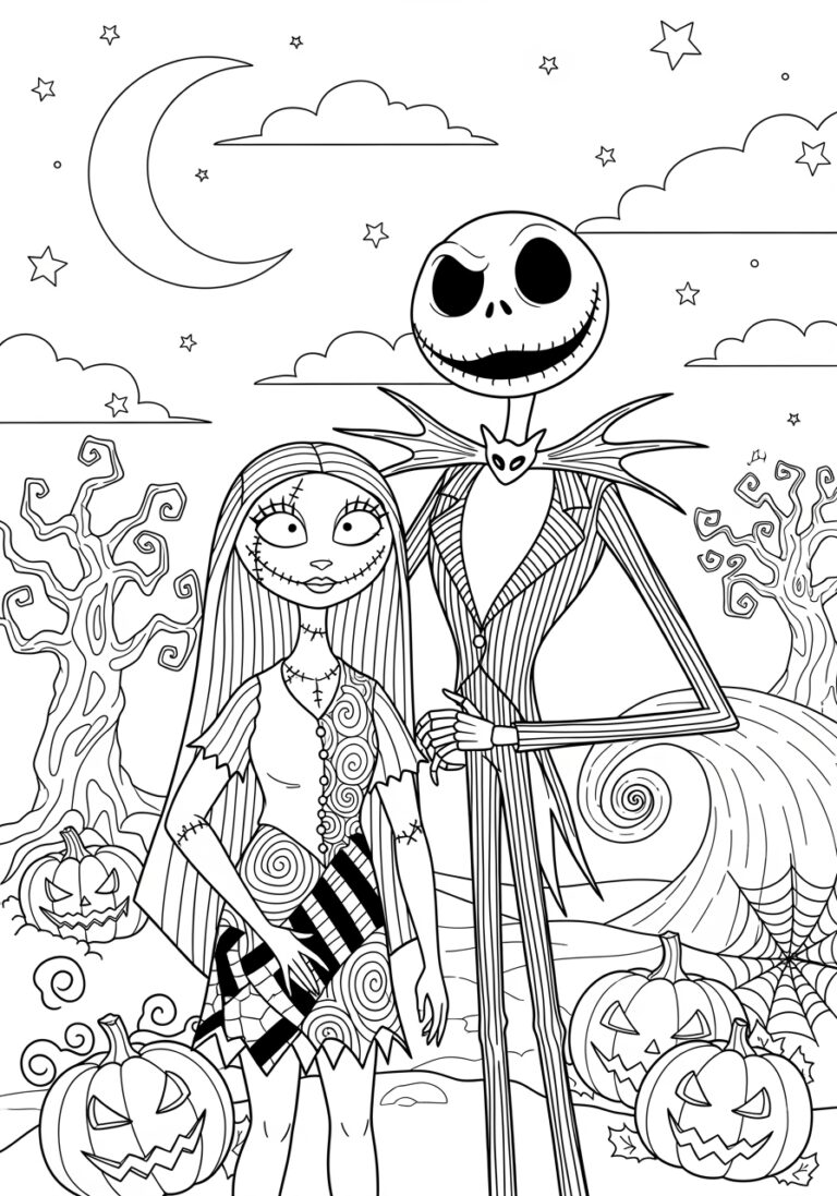Jack Nightmare Before Christmas Coloring Page Jack Nightmare Before Christmas Coloring Page