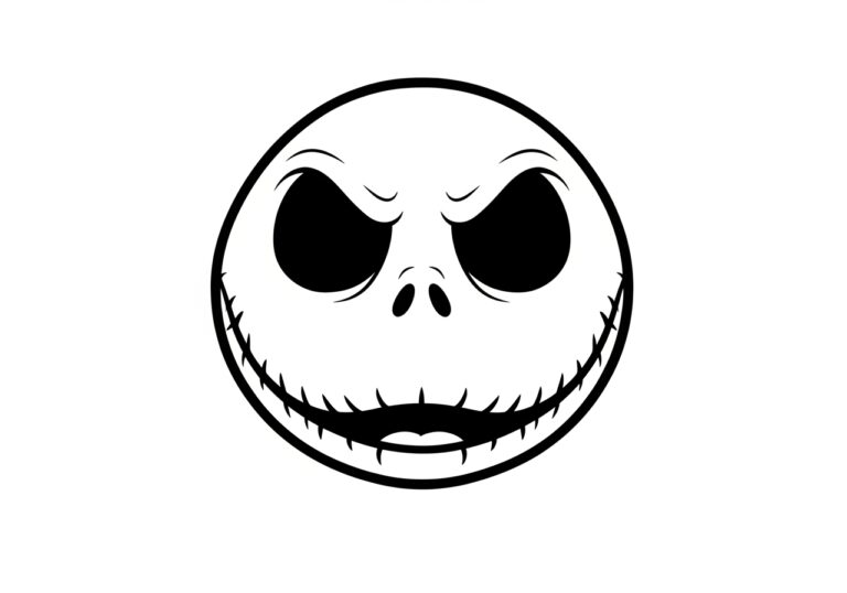 Jack Skellington Face Coloring Page Jack Skellington Face Coloring Page