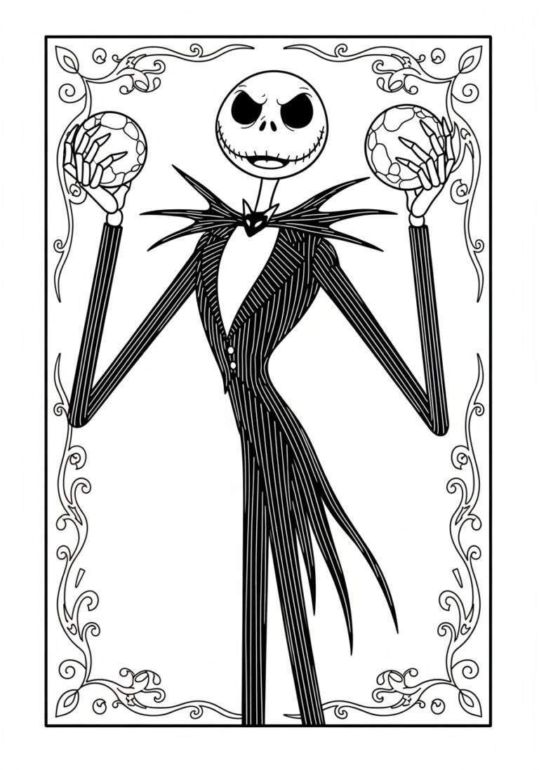 Jack Skellington Printable Image Coloring Page Jack Skellington Printable Image Coloring Page