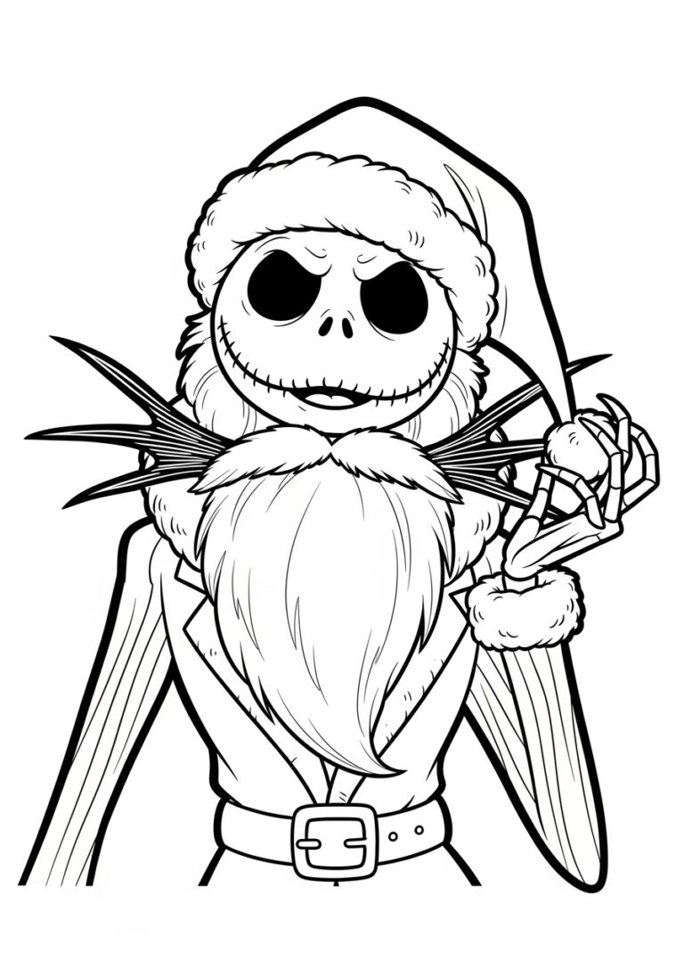 Jack Skellington Santa Coloring Page Jack Skellington Santa Coloring Page