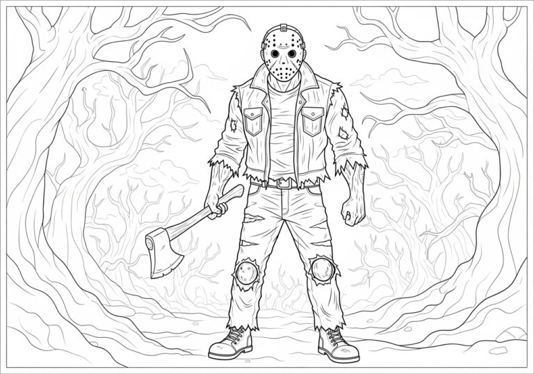 Jason Halloween Coloring Page Jason Halloween Coloring Page