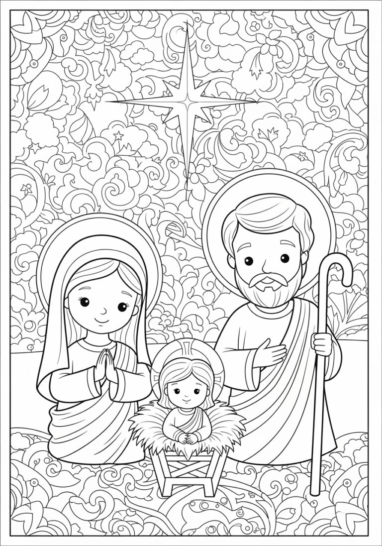 Jesus Mary and Joseph Coloring Page Jesus Mary and Joseph Coloring Page