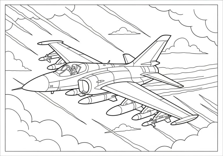 Jet Plane Coloring Page to Print Out and Color