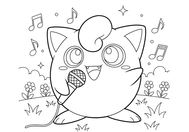 Jigglypuff Coloring Page to Print Out and Color Jigglypuff Coloring Page to Print Out and Color