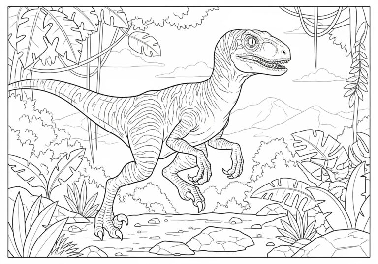 Jurassic World Blue Raptor Coloring Page Jurassic World Blue Raptor Coloring Page