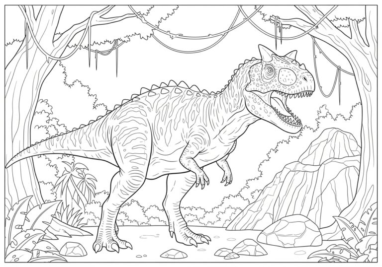 Jurassic World Carnotaurus Coloring Page to Print Out