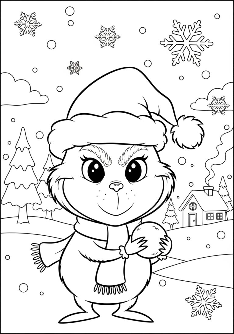 Kawaii Chibi Grinch Coloring Page Kawaii Chibi Grinch Coloring Page