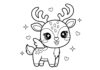 Kawaii Chibi Reindeer Coloring Page