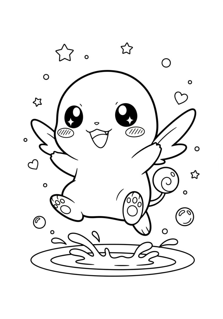 Kawaii Cute Pokemon Coloring Page Kawaii Cute Pokemon Coloring Page