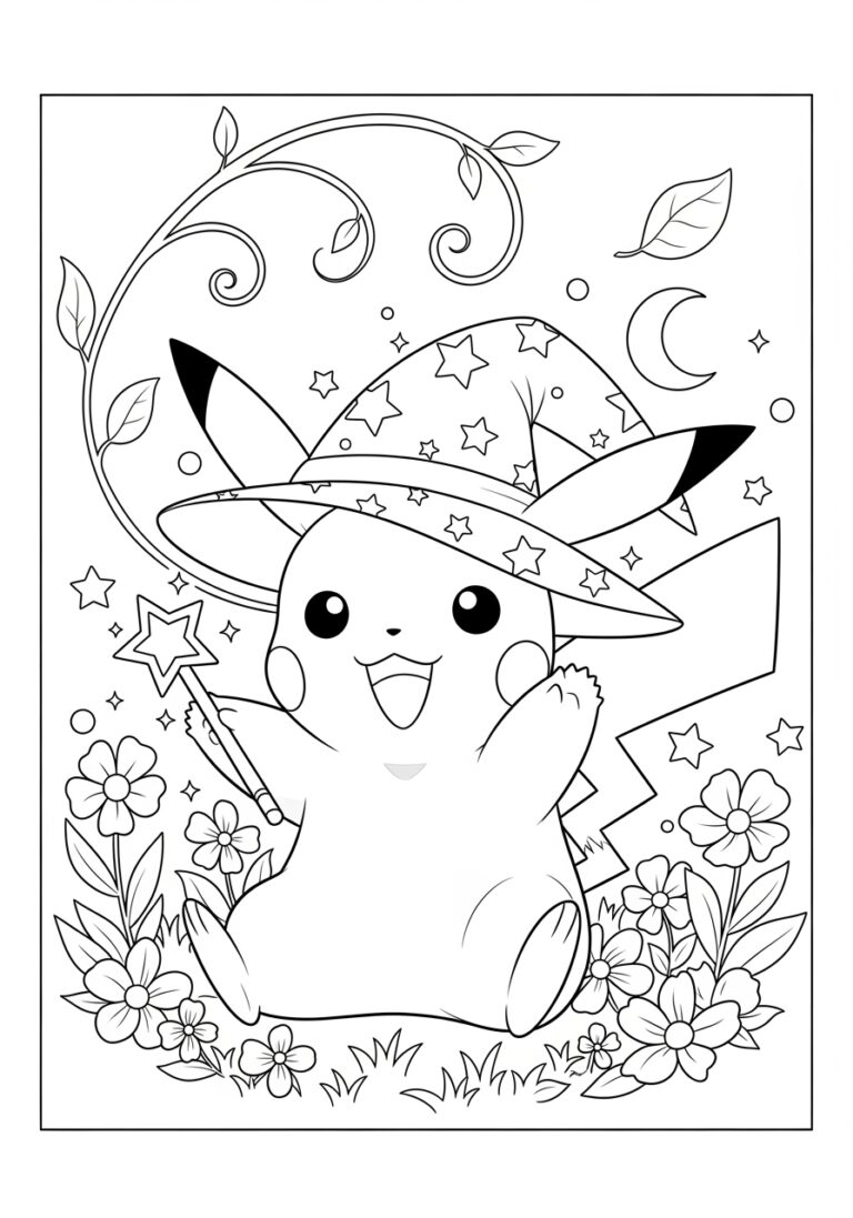 Kawaii Pikachu Coloring Page to Print and Enjoy Kawaii Pikachu Coloring Page to Print and Enjoy