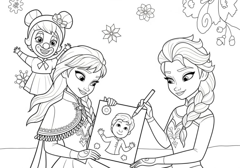 Kimmi the Clown Coloring Elsa and Anna Coloring Page Kimmi the Clown Coloring Elsa and Anna Coloring Page