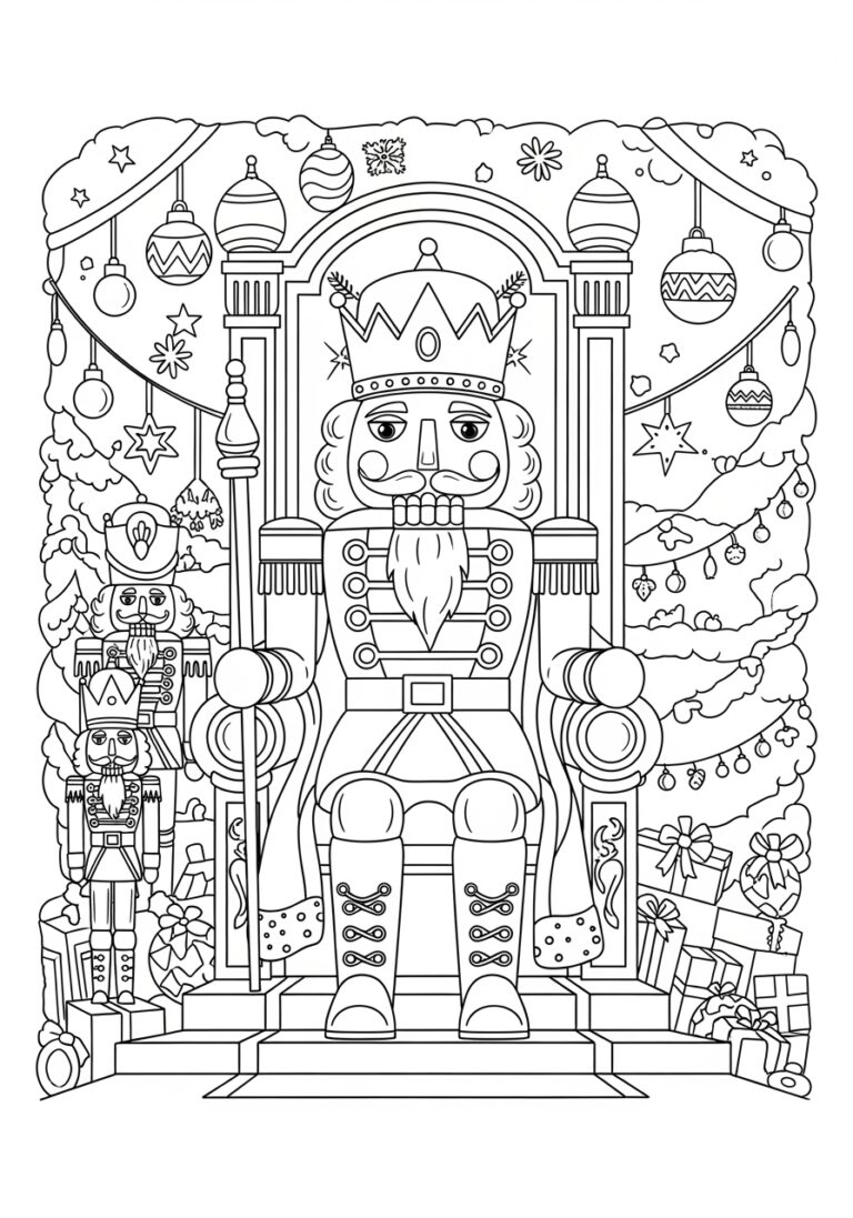 King Nutcracker on Throne Coloring Page King Nutcracker on Throne Coloring Page