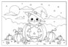 Kitty Pumpkin Coloring Page to Print Out and Color