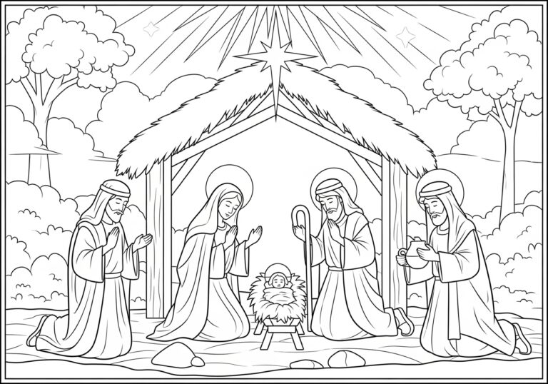 LDS Nativity Coloring Page
