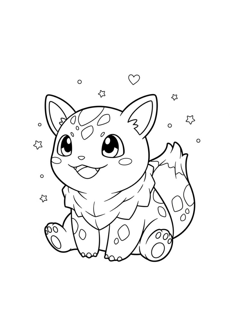 Legendary Cute Pokémon Coloring Page to Print and Color Legendary Cute Pokémon Coloring Page to Print and Color