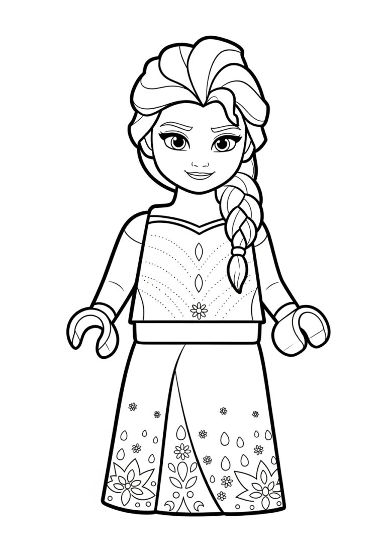 Lego Elsa Coloring Page