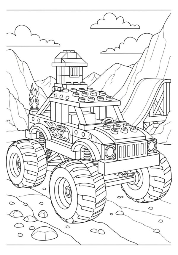 Blue Thunder Monster Truck Coloring Pages for Kids