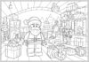 Lego Santa Coloring Page