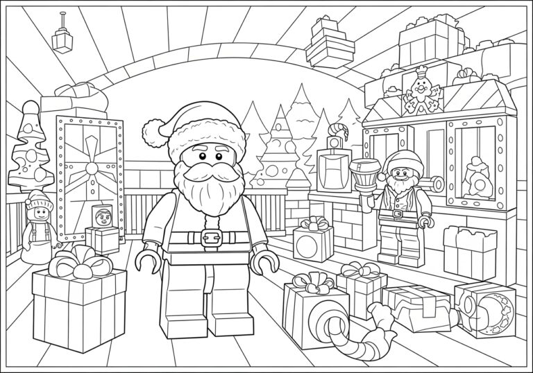 Lego Santa Coloring Page Lego Santa Coloring Page