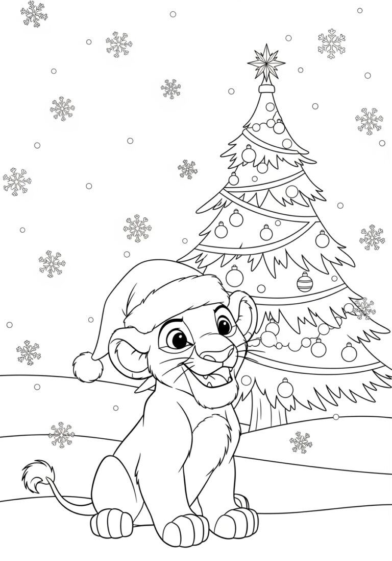 Lion King Christmas Coloring Page Lion King Christmas Coloring Page