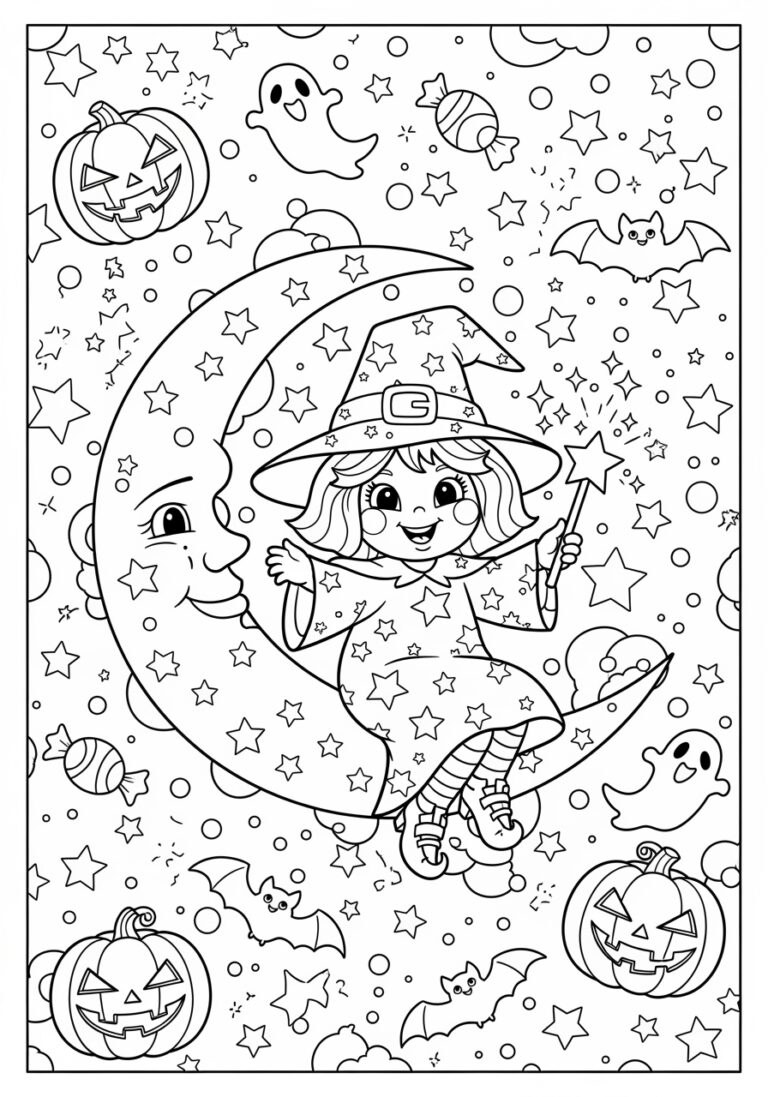 Lisa Frank Halloween Coloring Page