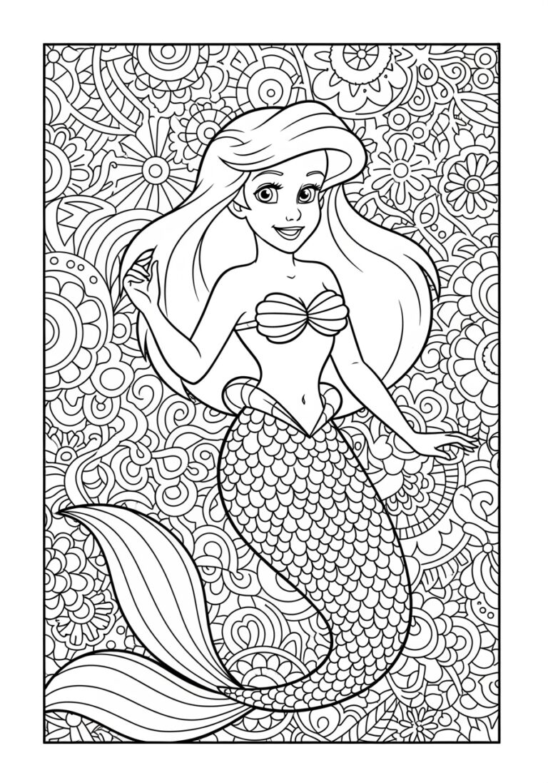 Little Ariel Coloring Page