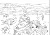 Little Mermaid Christmas Coloring Page