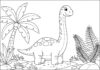 Long Neck Dinosaur Coloring Page