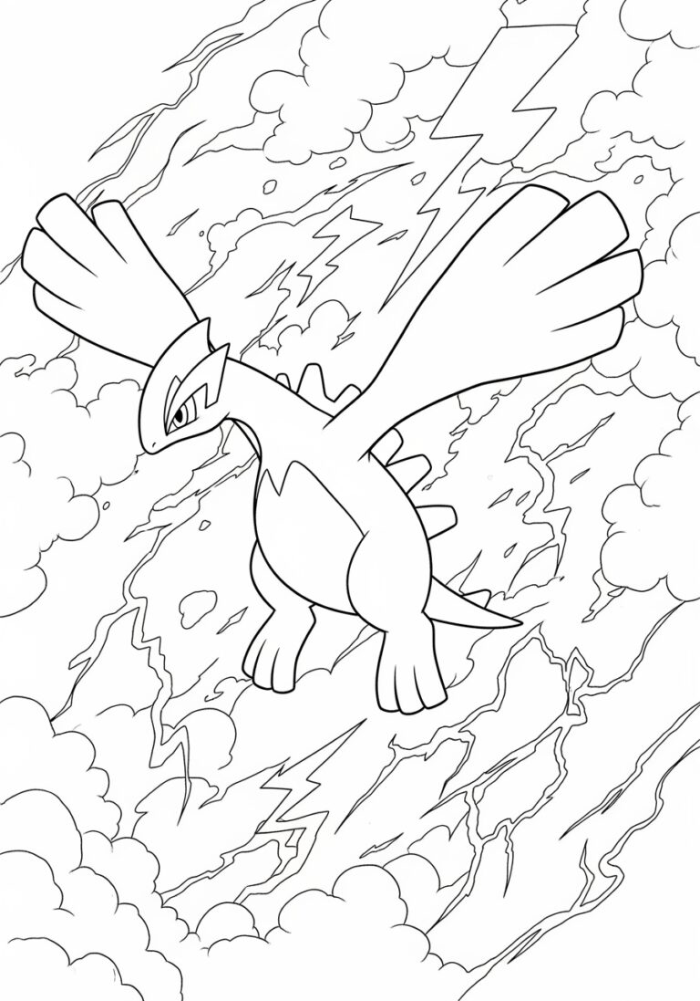Lugia Pokémon Coloring Page to Print Out and Color Lugia Pokémon Coloring Page to Print Out and Color
