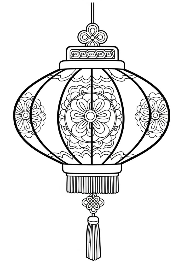 Lunar New Year Lantern Ornament Coloring Page Lunar New Year Lantern Ornament Coloring Page