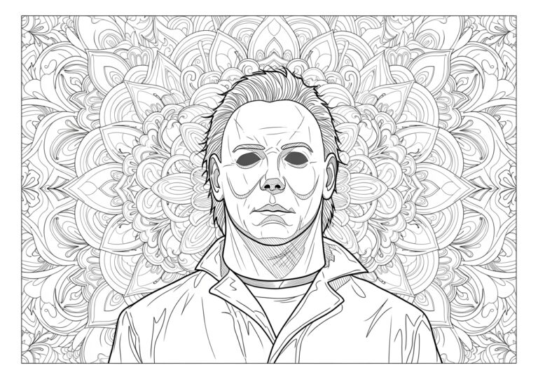Mandala Background Michael Myers Coloring Page Mandala Background Michael Myers Coloring Page