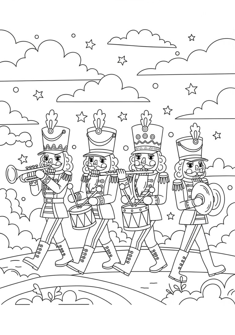 Marching Band Nutcracker Coloring Page Marching Band Nutcracker Coloring Page