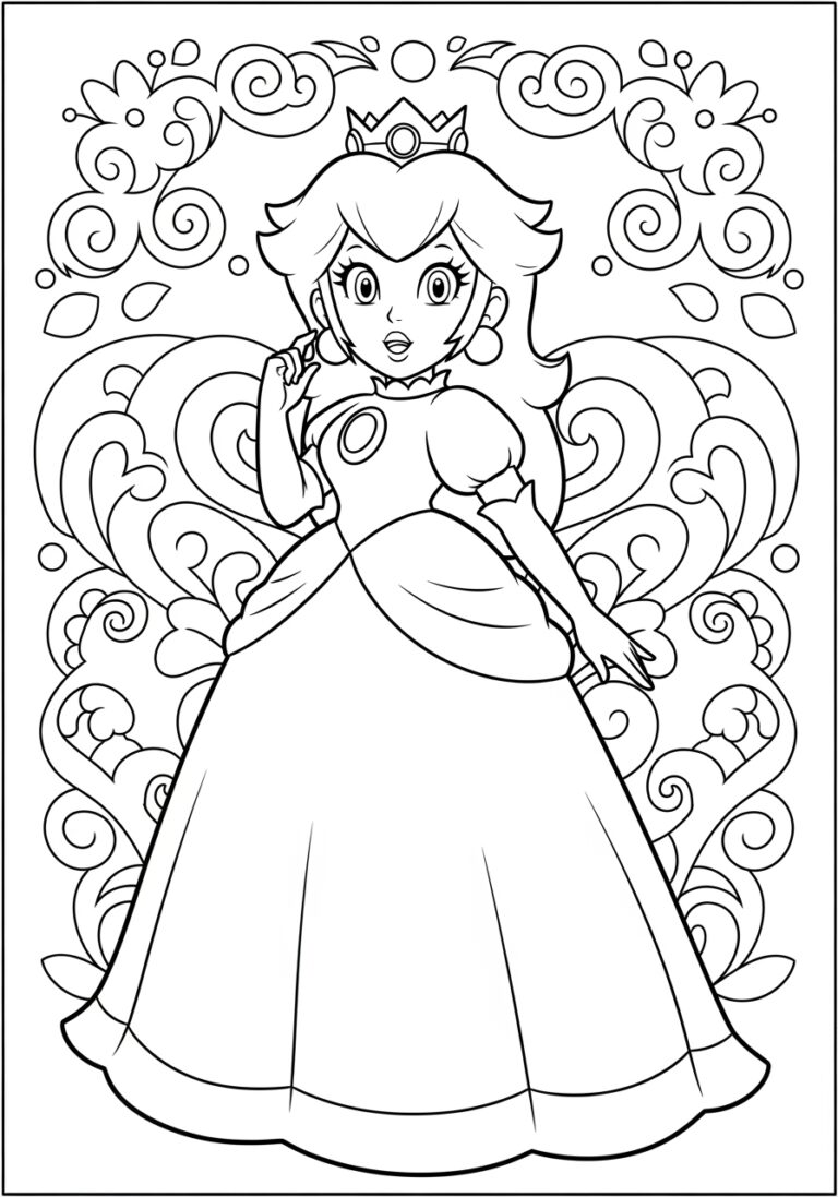 Mario Princess Coloring Page Mario Princess Coloring Page