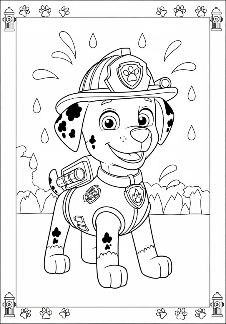 Marshall from PAW Patrol Coloring Page