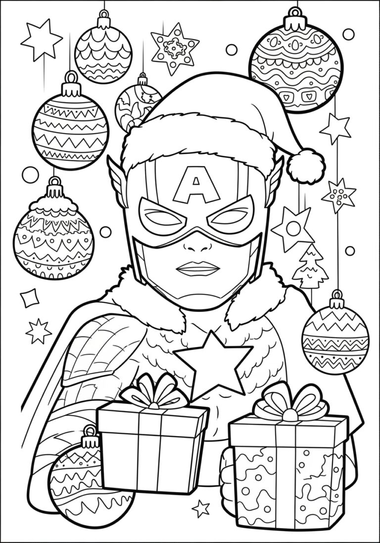 Marvel Christmas Coloring Page