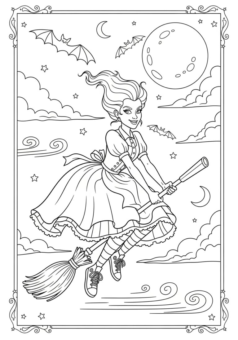 Mary Sanderson Vacuum Broom Coloring Page Mary Sanderson Vacuum Broom Coloring Page