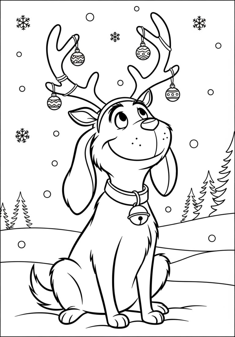 Max the Grinch Dog Coloring Page Max the Grinch Dog Coloring Page