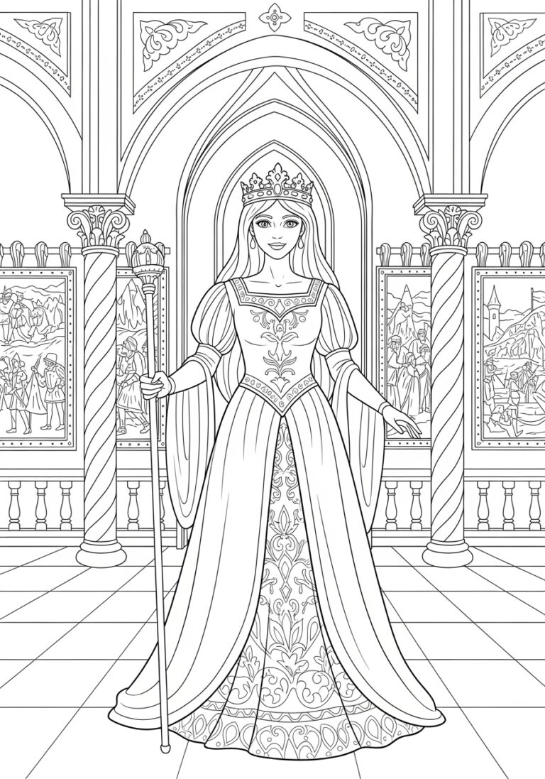 Medieval Princess Coloring Page
