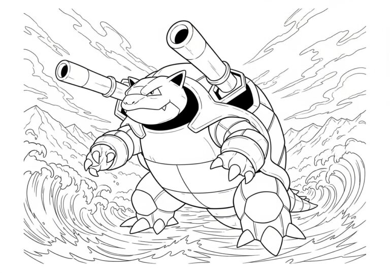 Mega Blastoise Coloring Page to Print Out and Color Mega Blastoise Coloring Page to Print Out and Color